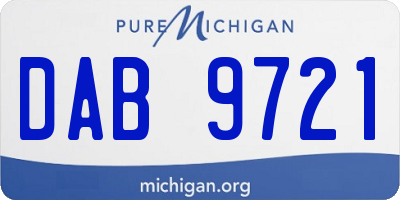 MI license plate DAB9721