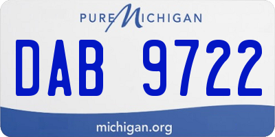 MI license plate DAB9722