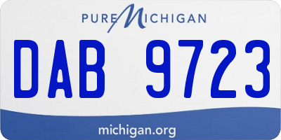 MI license plate DAB9723