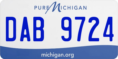 MI license plate DAB9724