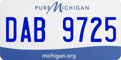 MI license plate DAB9725