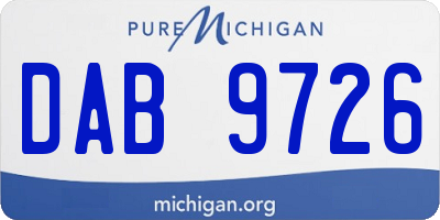 MI license plate DAB9726