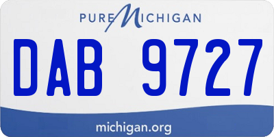 MI license plate DAB9727