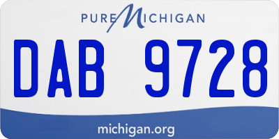 MI license plate DAB9728