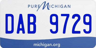 MI license plate DAB9729