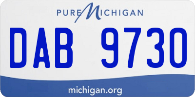 MI license plate DAB9730