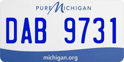 MI license plate DAB9731