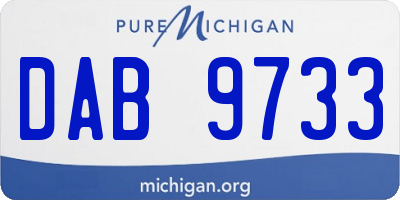 MI license plate DAB9733