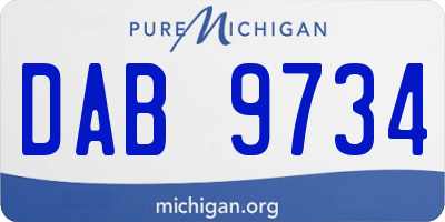 MI license plate DAB9734