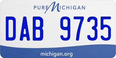 MI license plate DAB9735