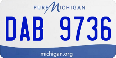 MI license plate DAB9736