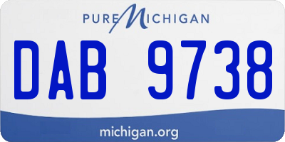 MI license plate DAB9738