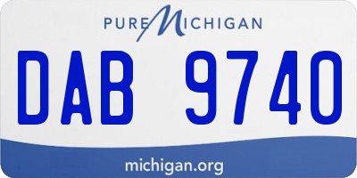 MI license plate DAB9740