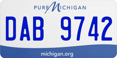 MI license plate DAB9742