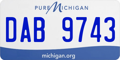 MI license plate DAB9743