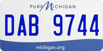 MI license plate DAB9744