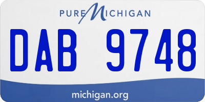 MI license plate DAB9748