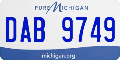 MI license plate DAB9749