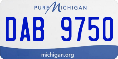 MI license plate DAB9750