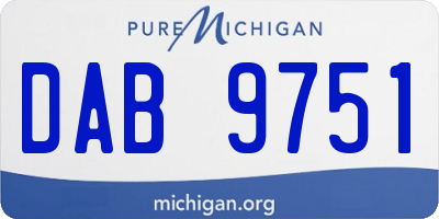 MI license plate DAB9751