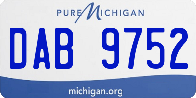 MI license plate DAB9752