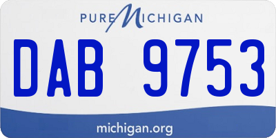 MI license plate DAB9753