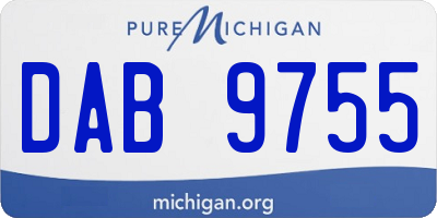 MI license plate DAB9755