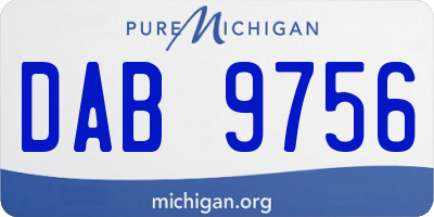 MI license plate DAB9756