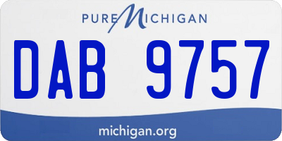MI license plate DAB9757