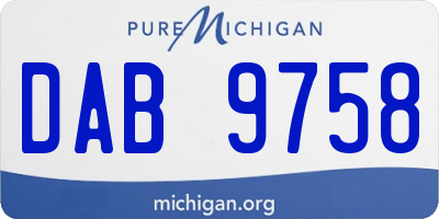 MI license plate DAB9758