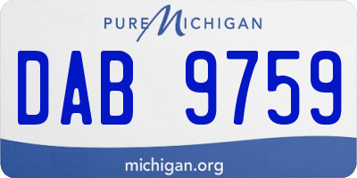 MI license plate DAB9759