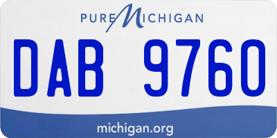 MI license plate DAB9760