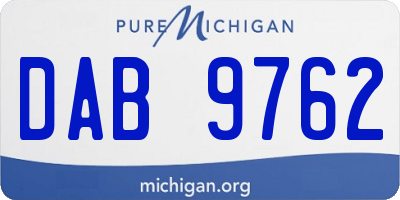 MI license plate DAB9762