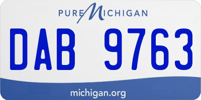 MI license plate DAB9763