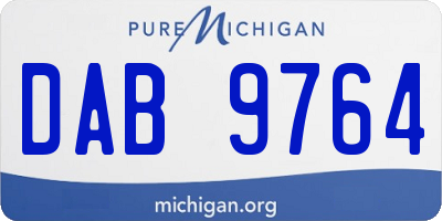 MI license plate DAB9764