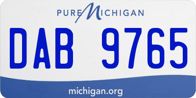 MI license plate DAB9765