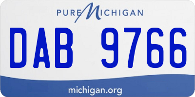 MI license plate DAB9766