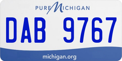 MI license plate DAB9767