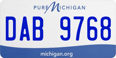 MI license plate DAB9768