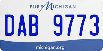 MI license plate DAB9773