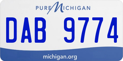 MI license plate DAB9774