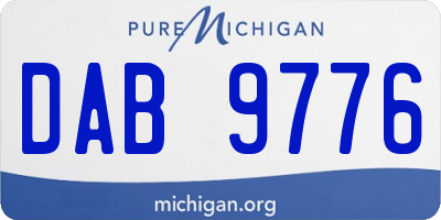 MI license plate DAB9776