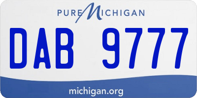 MI license plate DAB9777