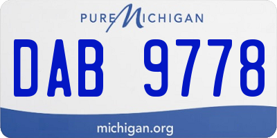 MI license plate DAB9778