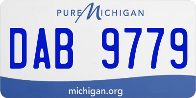 MI license plate DAB9779