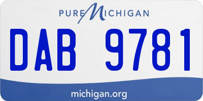 MI license plate DAB9781