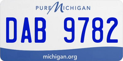 MI license plate DAB9782