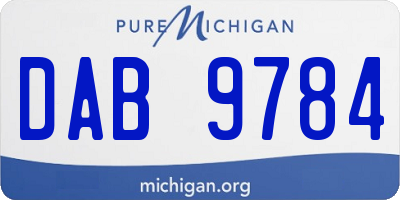 MI license plate DAB9784