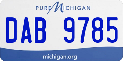 MI license plate DAB9785