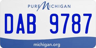 MI license plate DAB9787